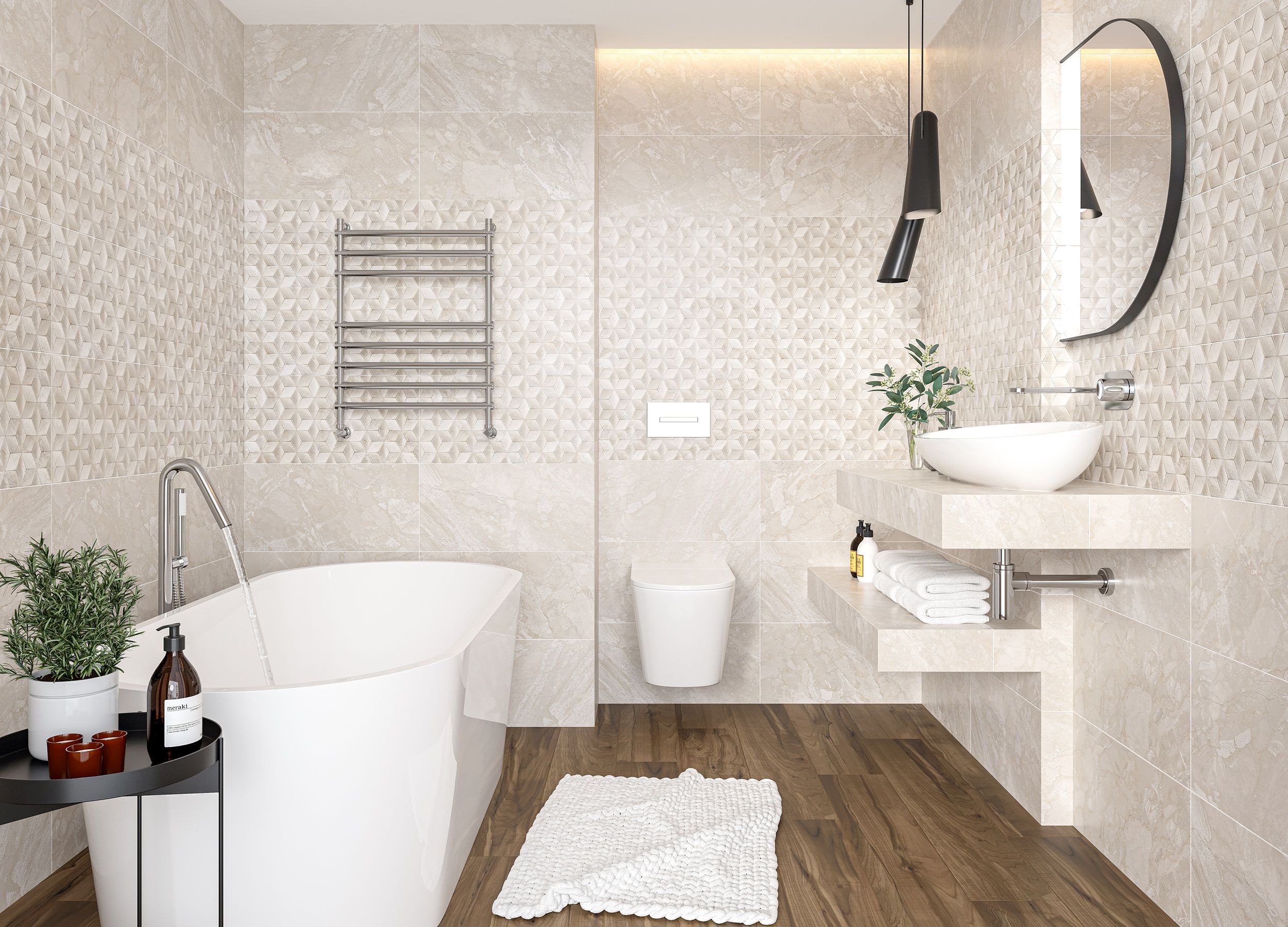 Aura Cubes beżowy 300x600