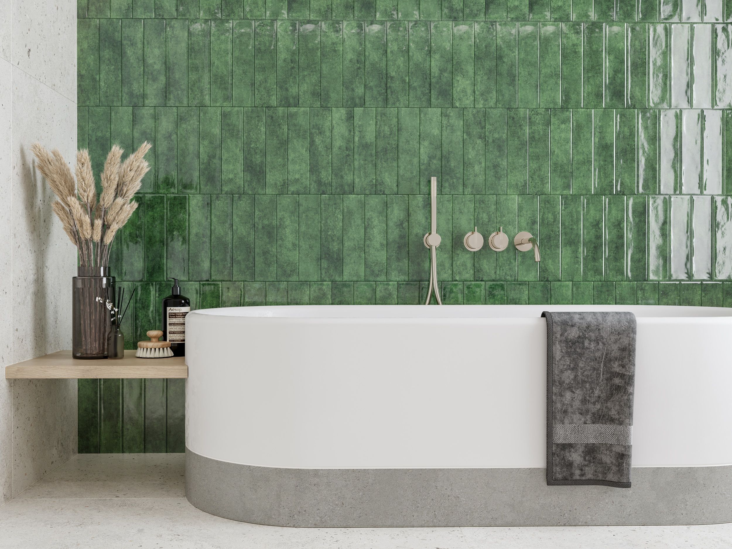 Плитка Garda зеленый 75x300x6