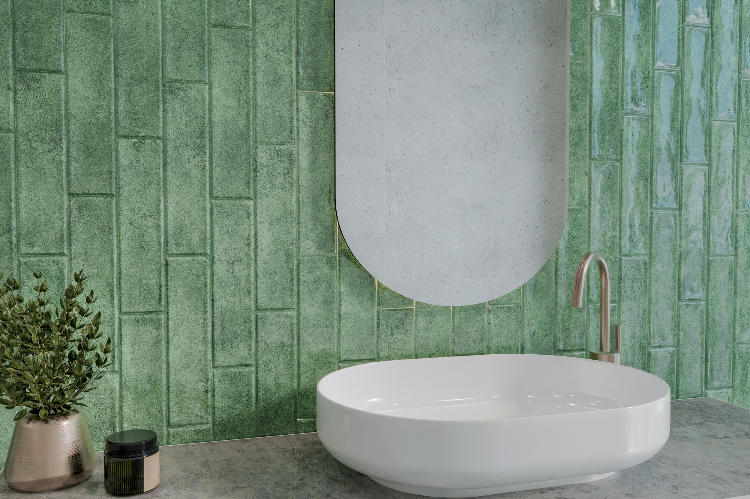 Плитка Lugano зелений 75x300x6