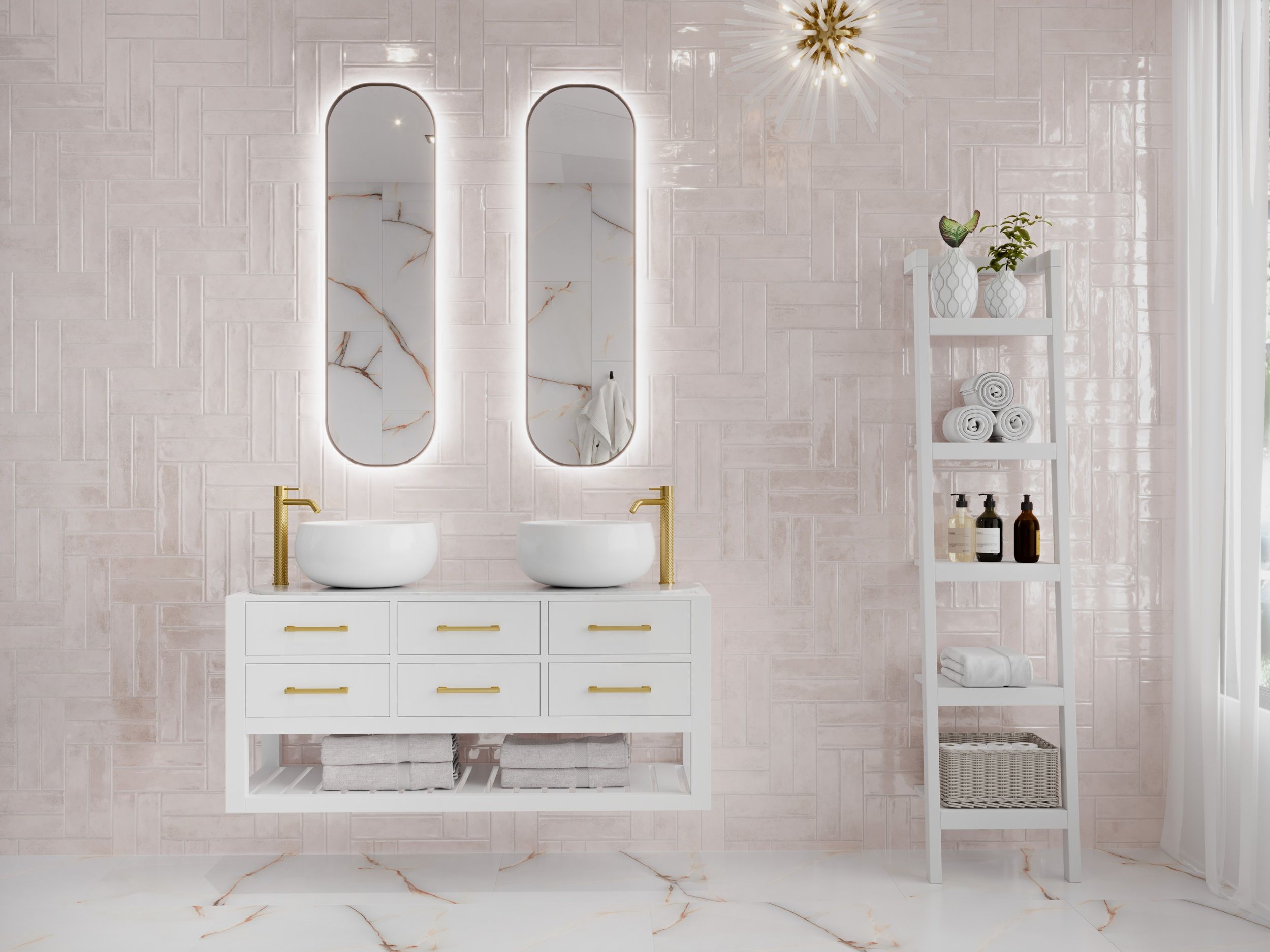 Плитка Lugano рожевий 75x300x6