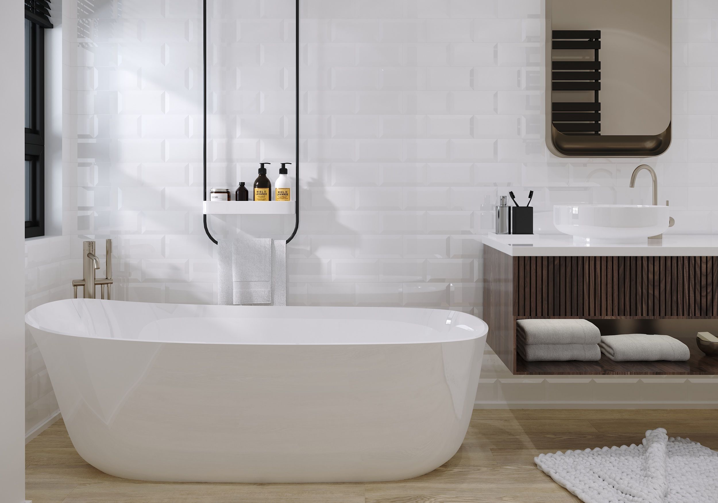 Плитка Metrotiles белый 100х200x6