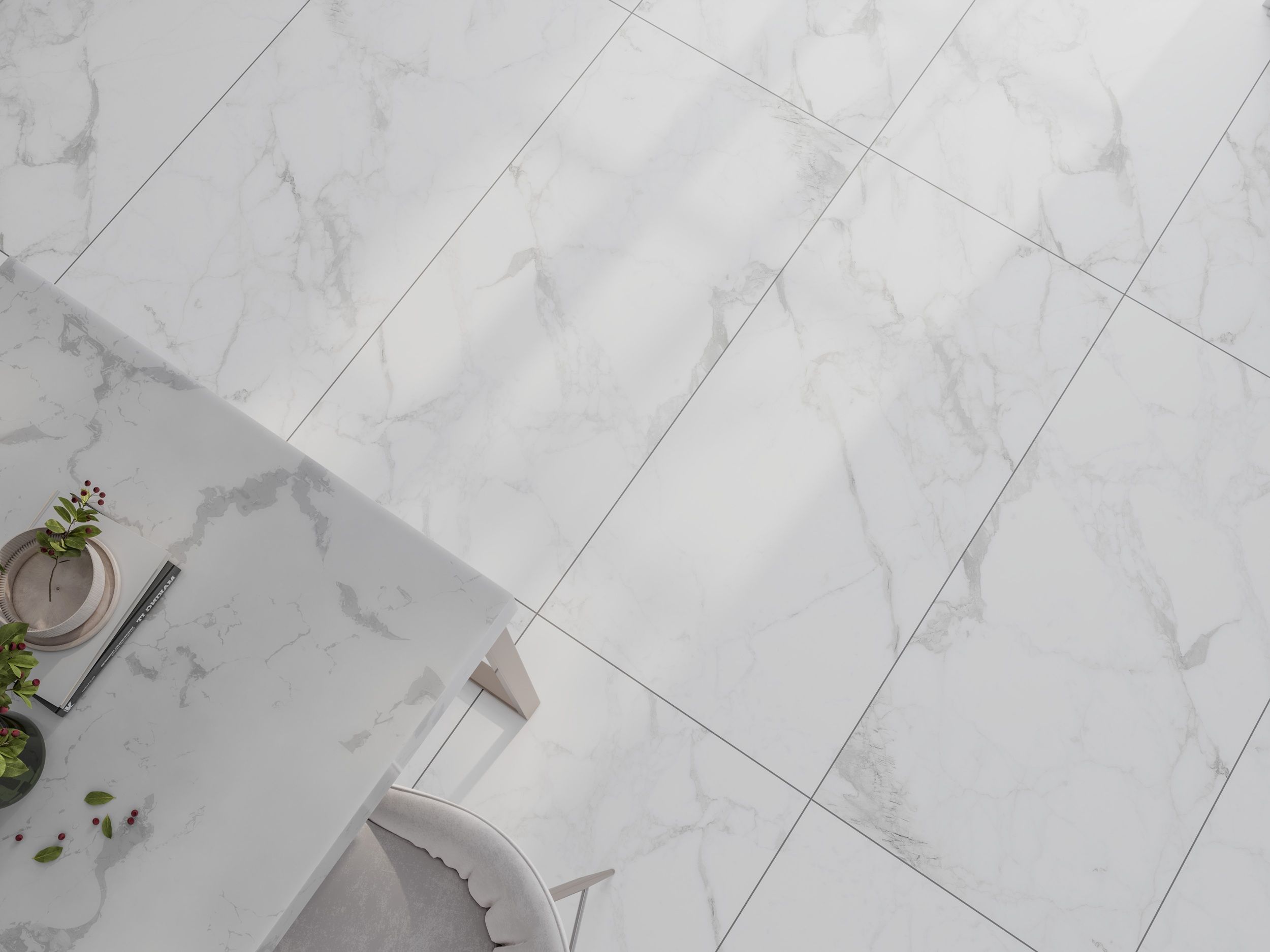 Плитка Calacatta Silver белый 1200х600х8