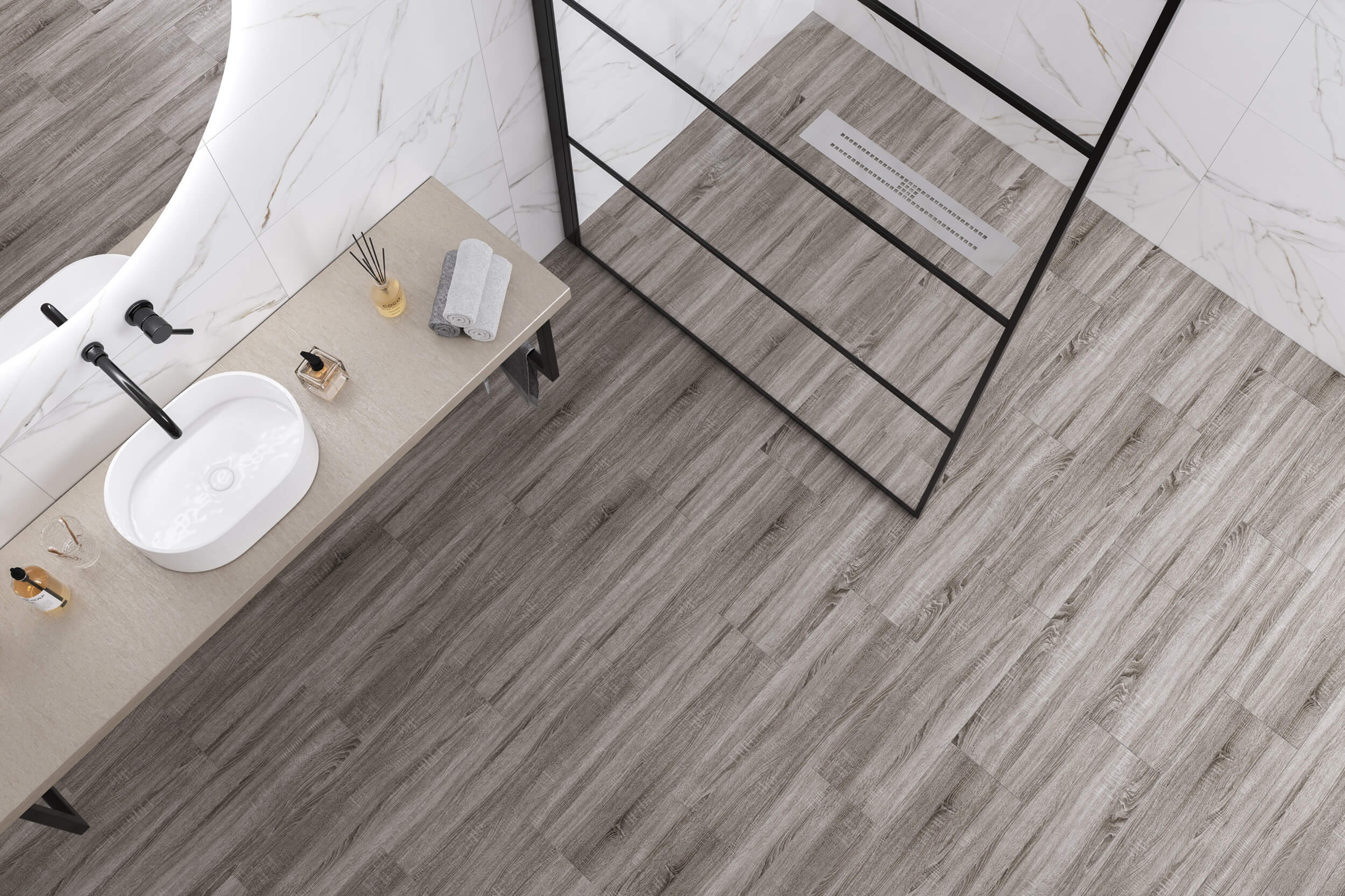 Плитка Fine Wood серый 200x650x7