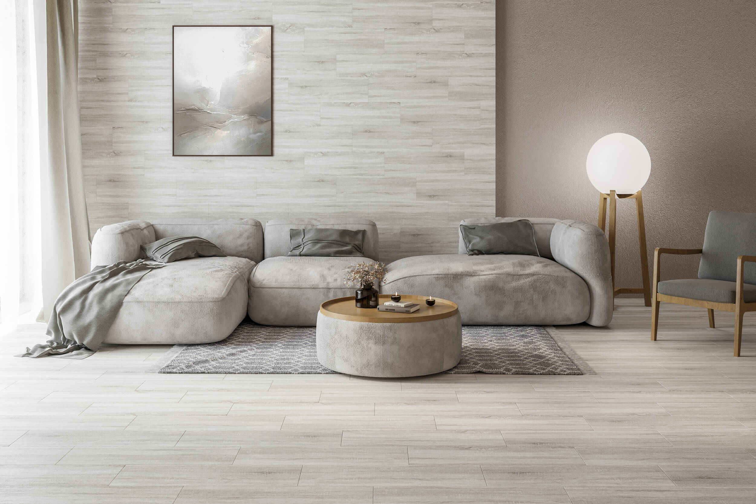 Плитка Scandic Wood светло-серый 200x650x7