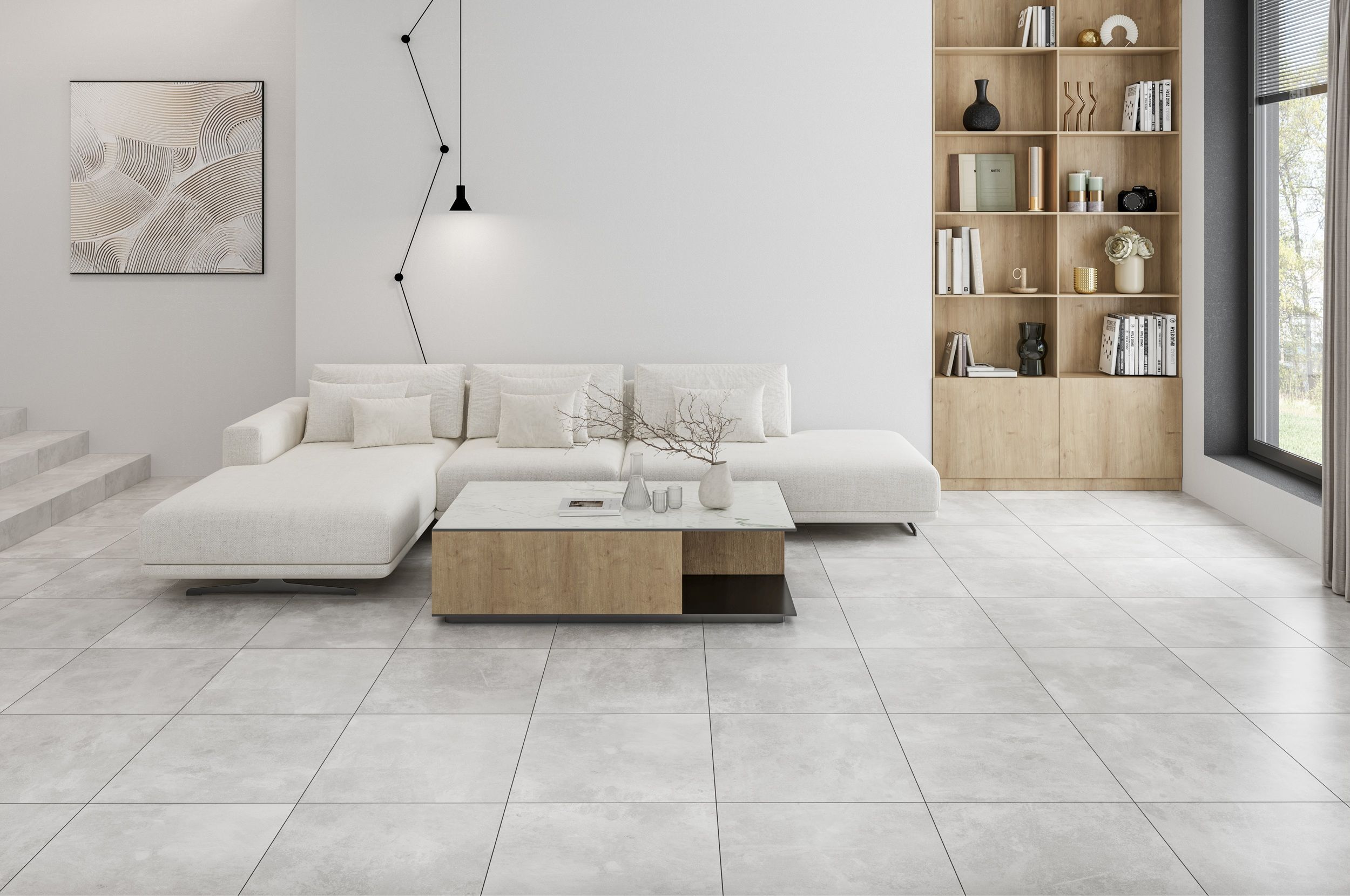 Плитка Vento светло-серый 600х600х8