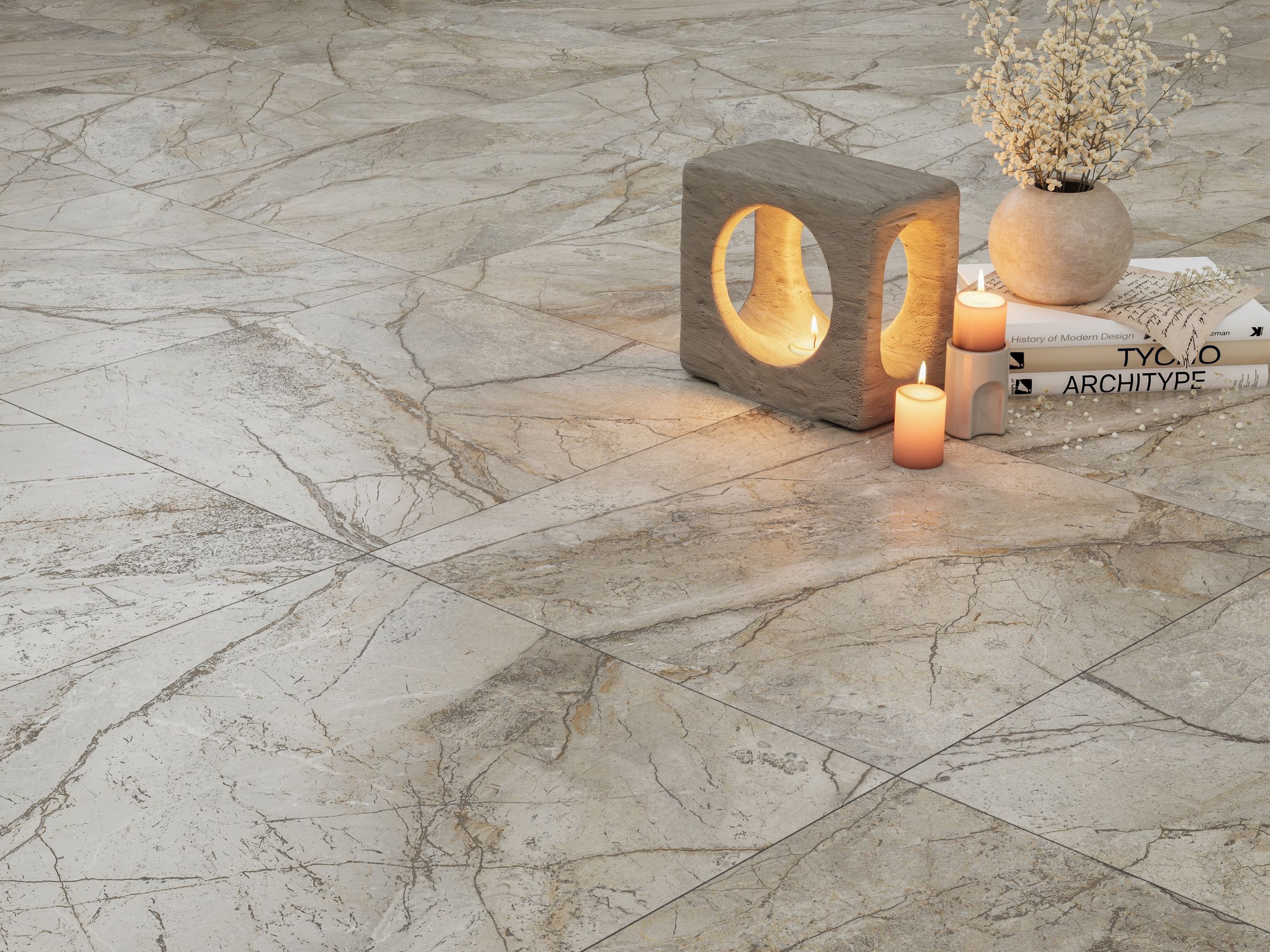Florentine Marble beżowy 600х600х8
