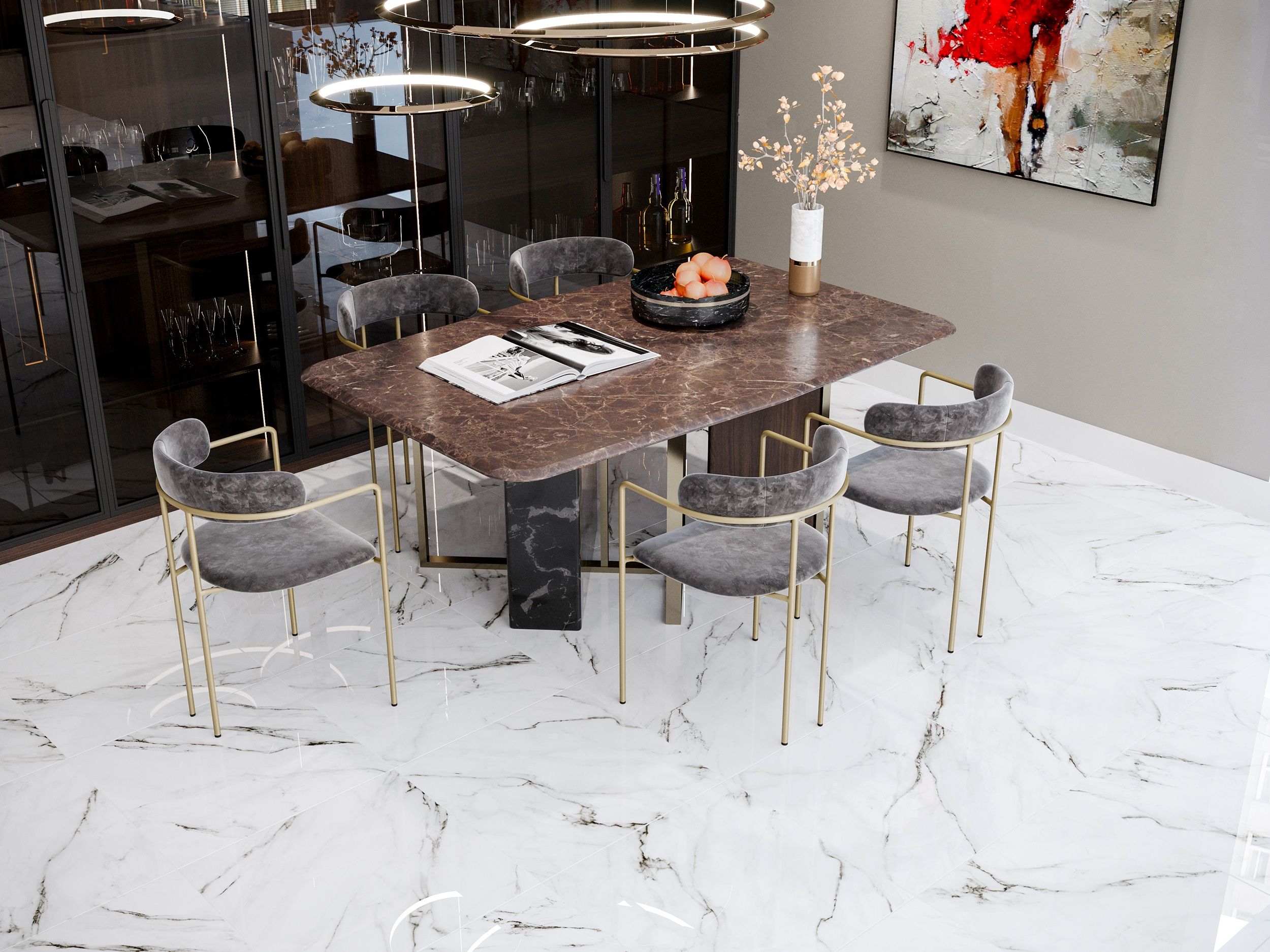 Marmo Roma biały 595x595