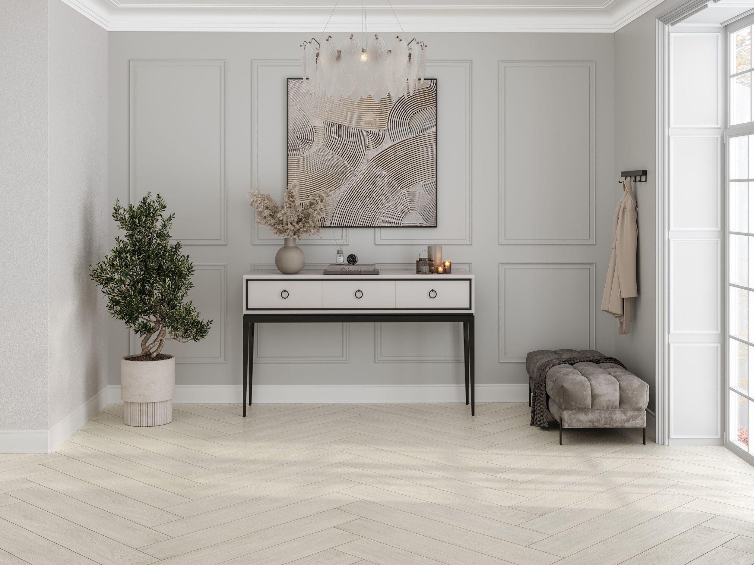 Плитка Meta Wood белый 1198х198х8