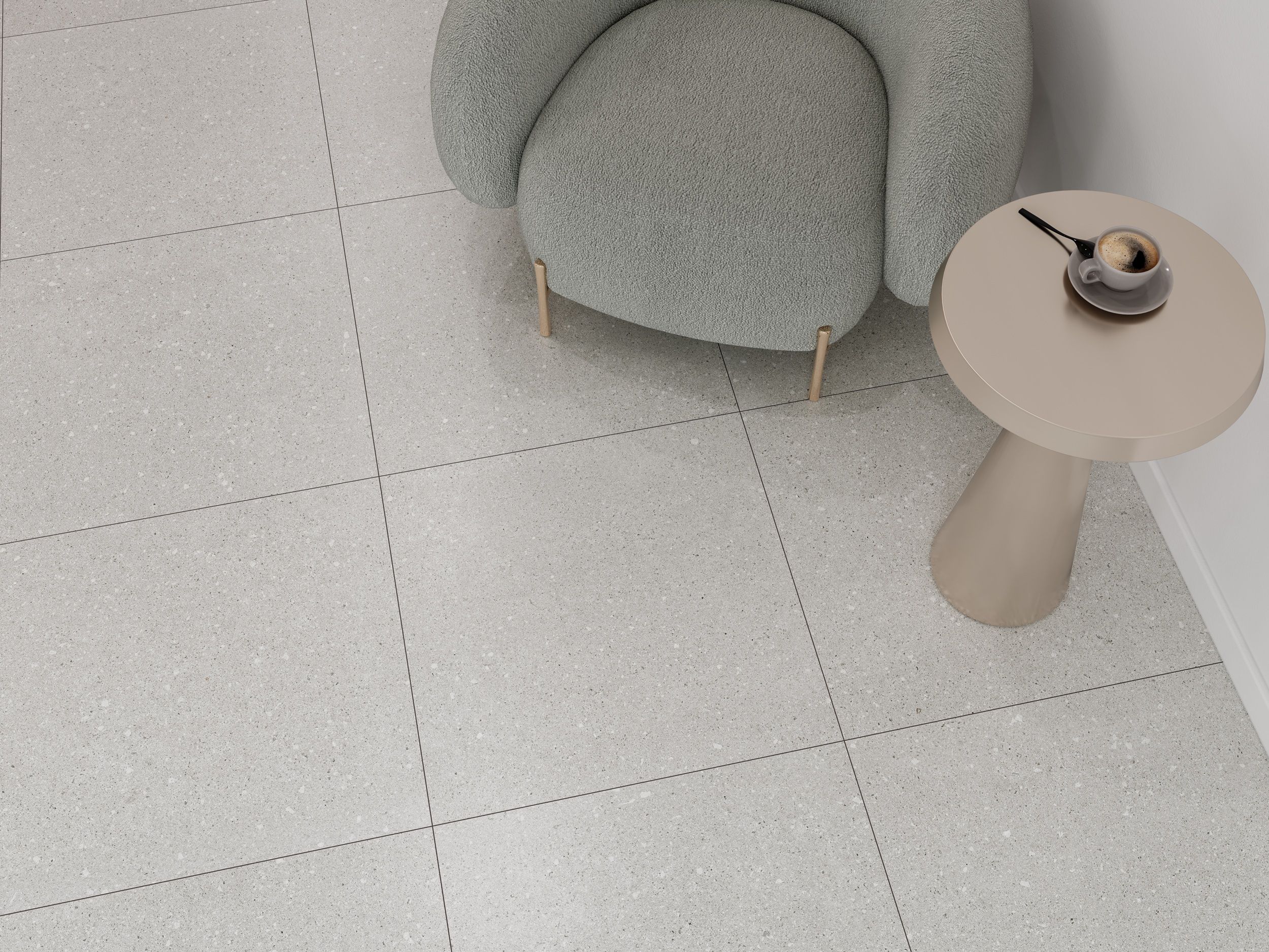 Плитка Pebbles Light сетло-серый 600х600х8