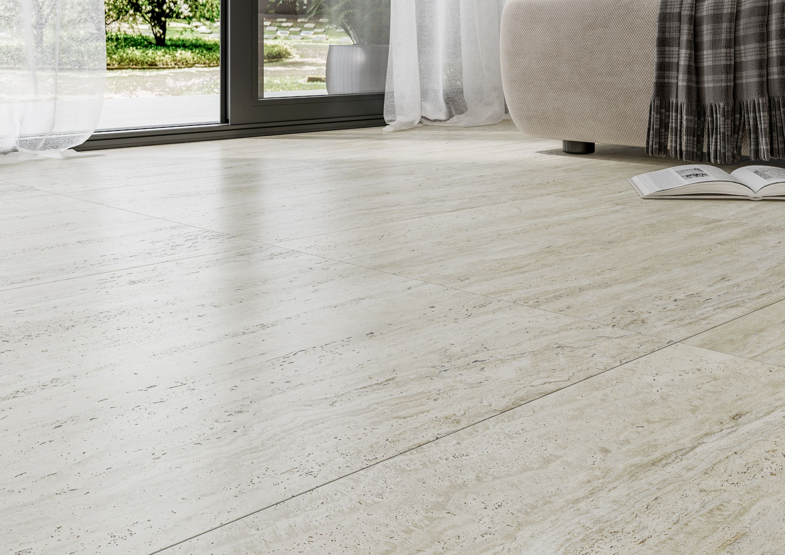 Travertino Ever beżowy 600х600х8