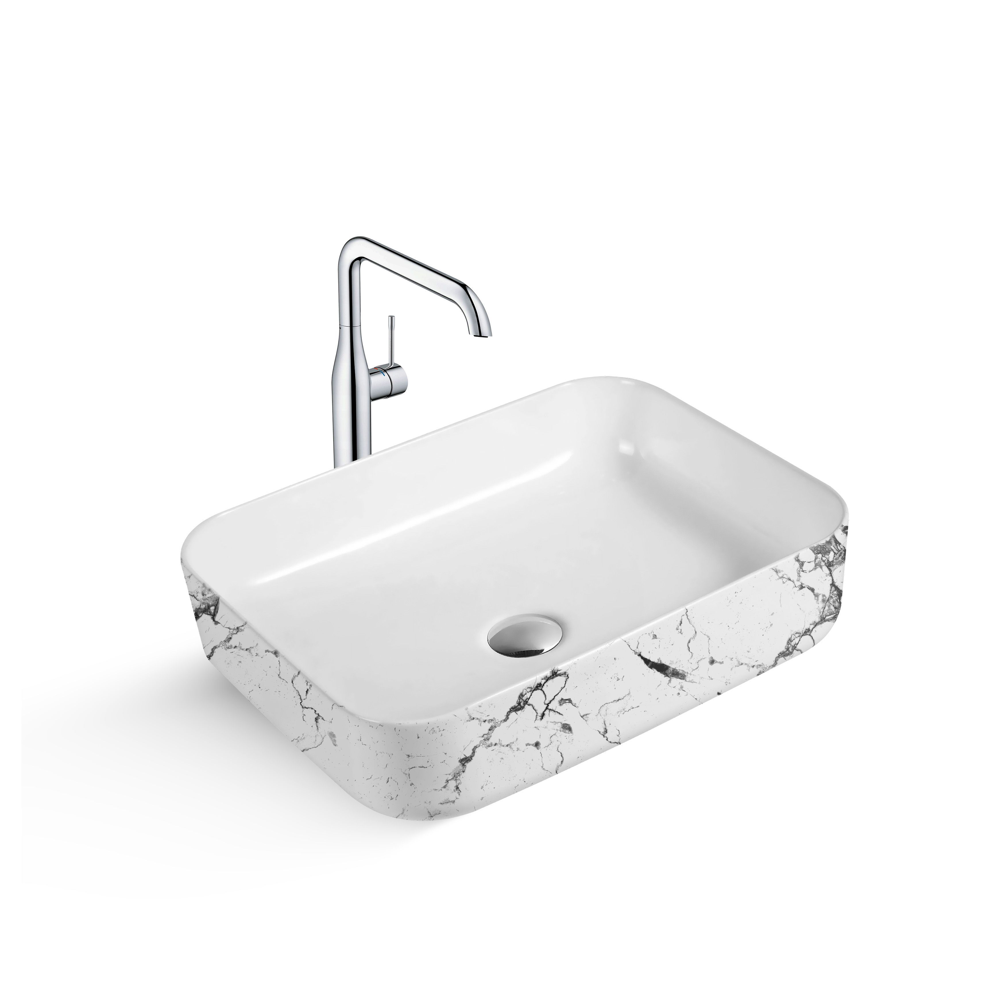 Умывальник Marble mist белый 500x400