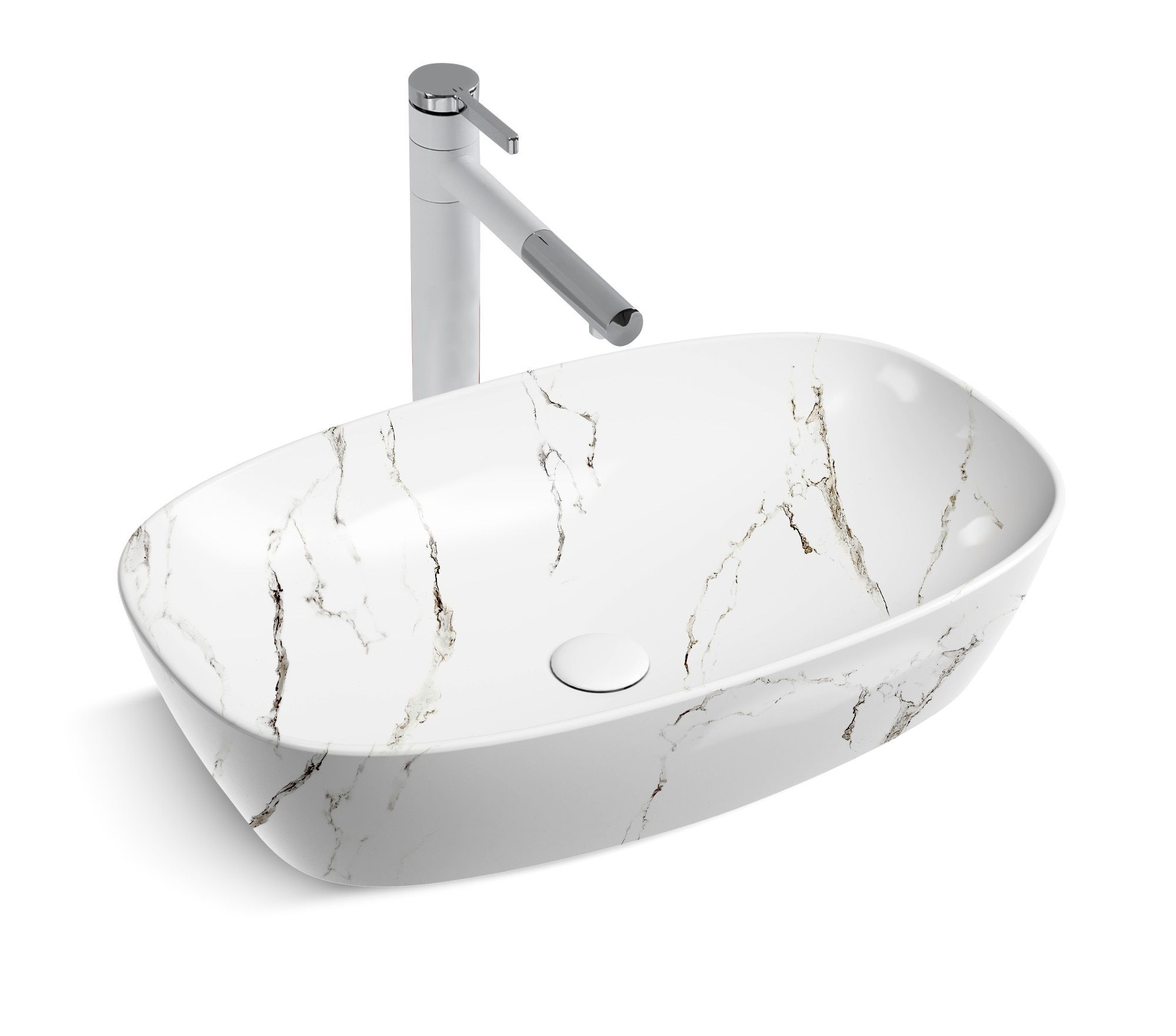 Умывальник Marble Ivory белый 500x380