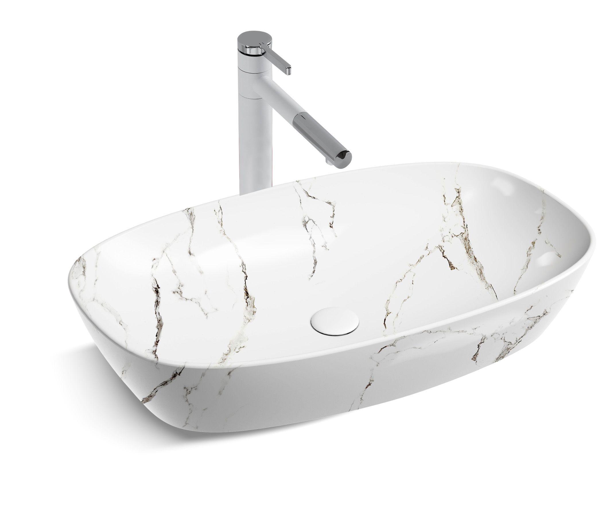 Умывальник Marble Ivory белый 600x400