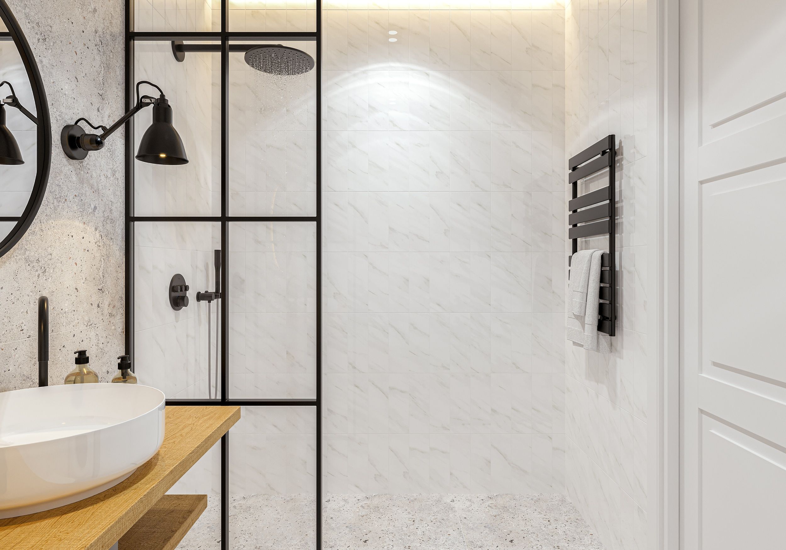 Плитка The Wall plane carrara білий 100х300х6