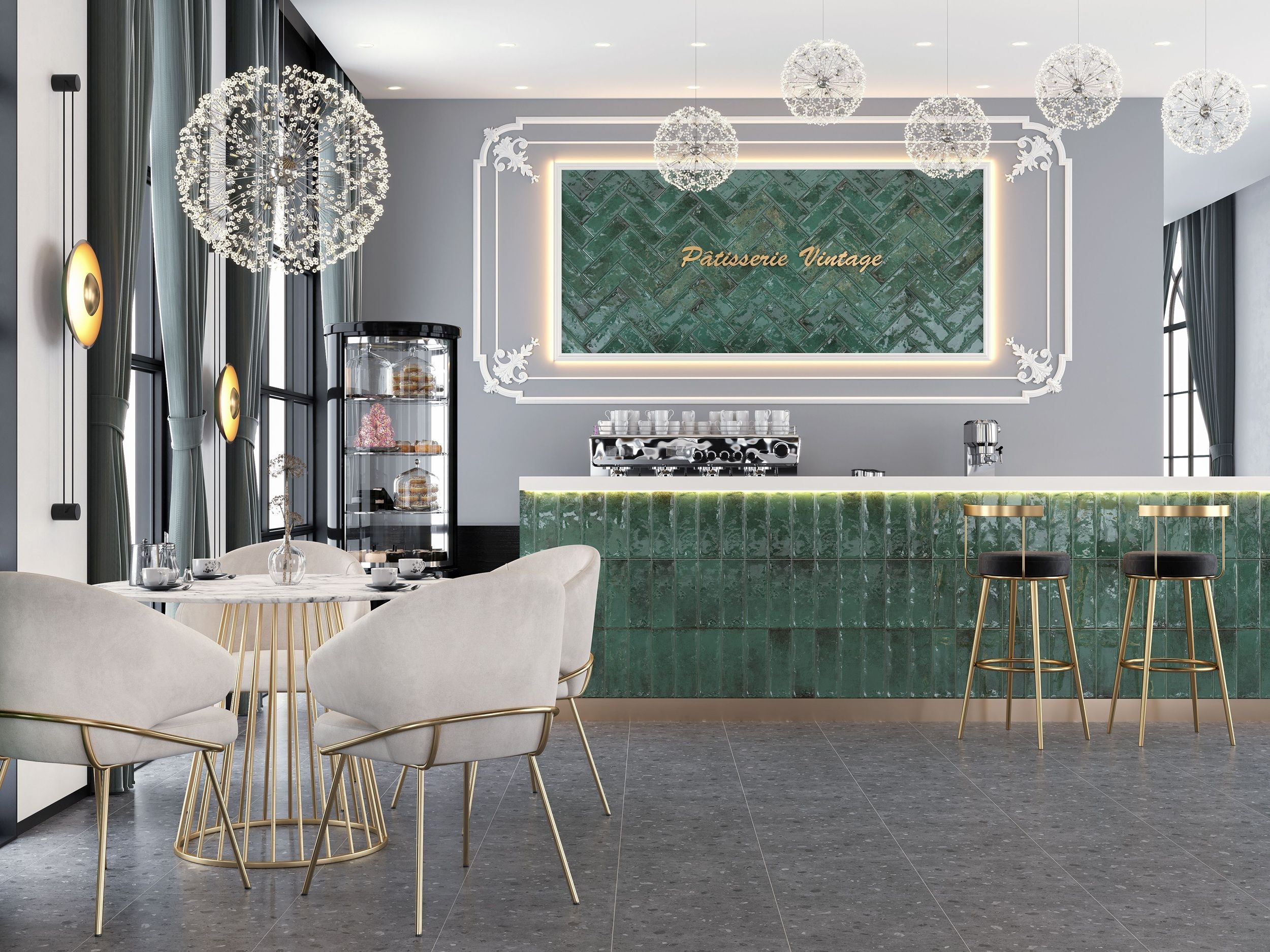 Vintage зелений 100х300x6