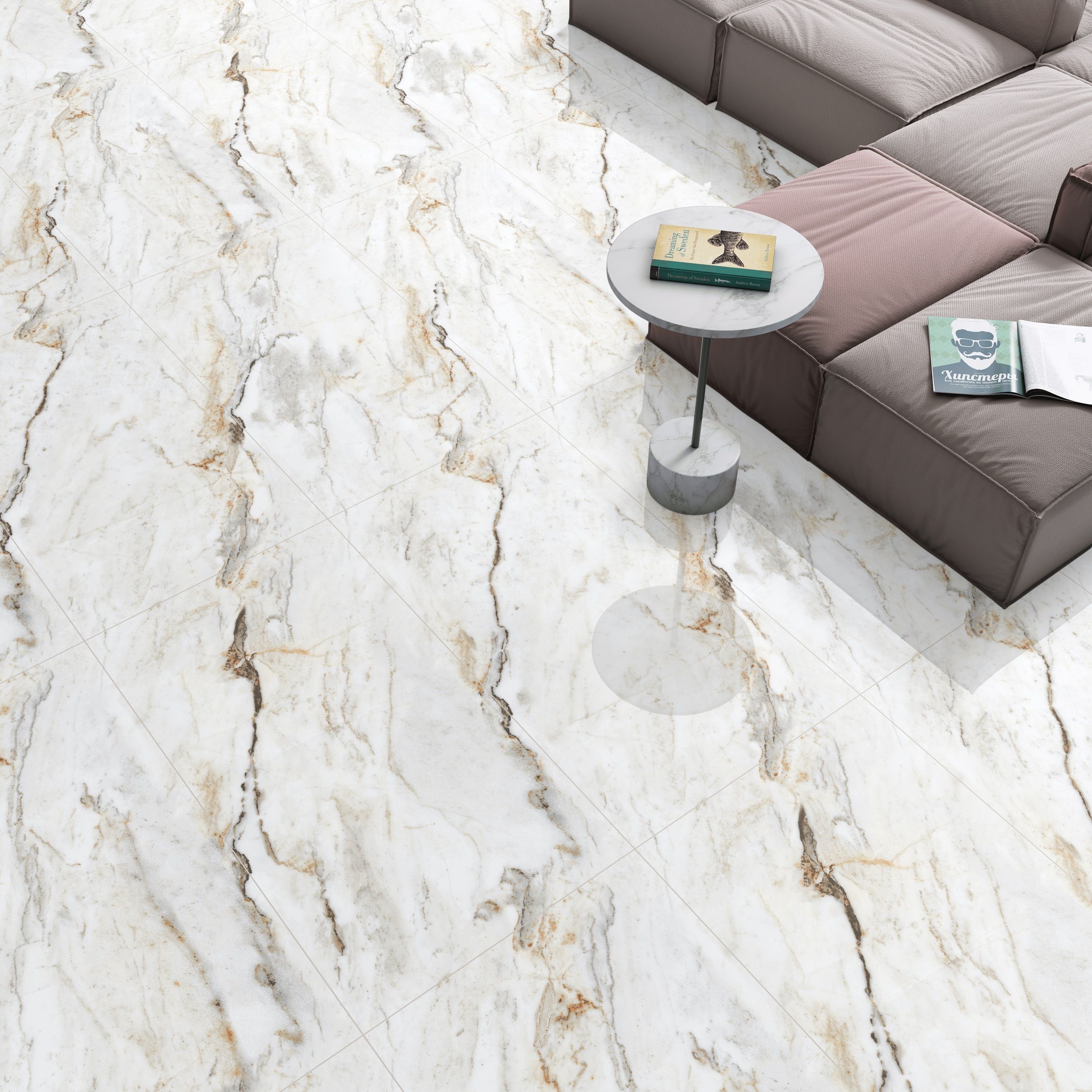 Плитка Broomer белый 1200x600x8