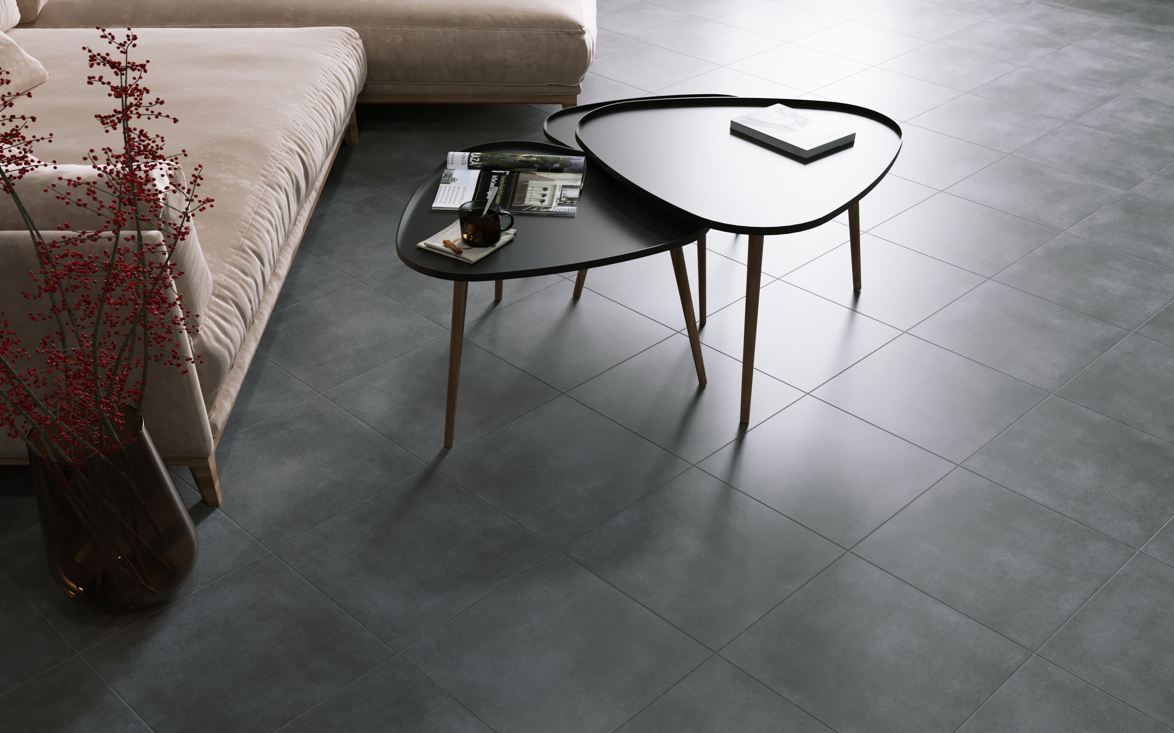 Плитка Lofty антрацит 400х400х6
