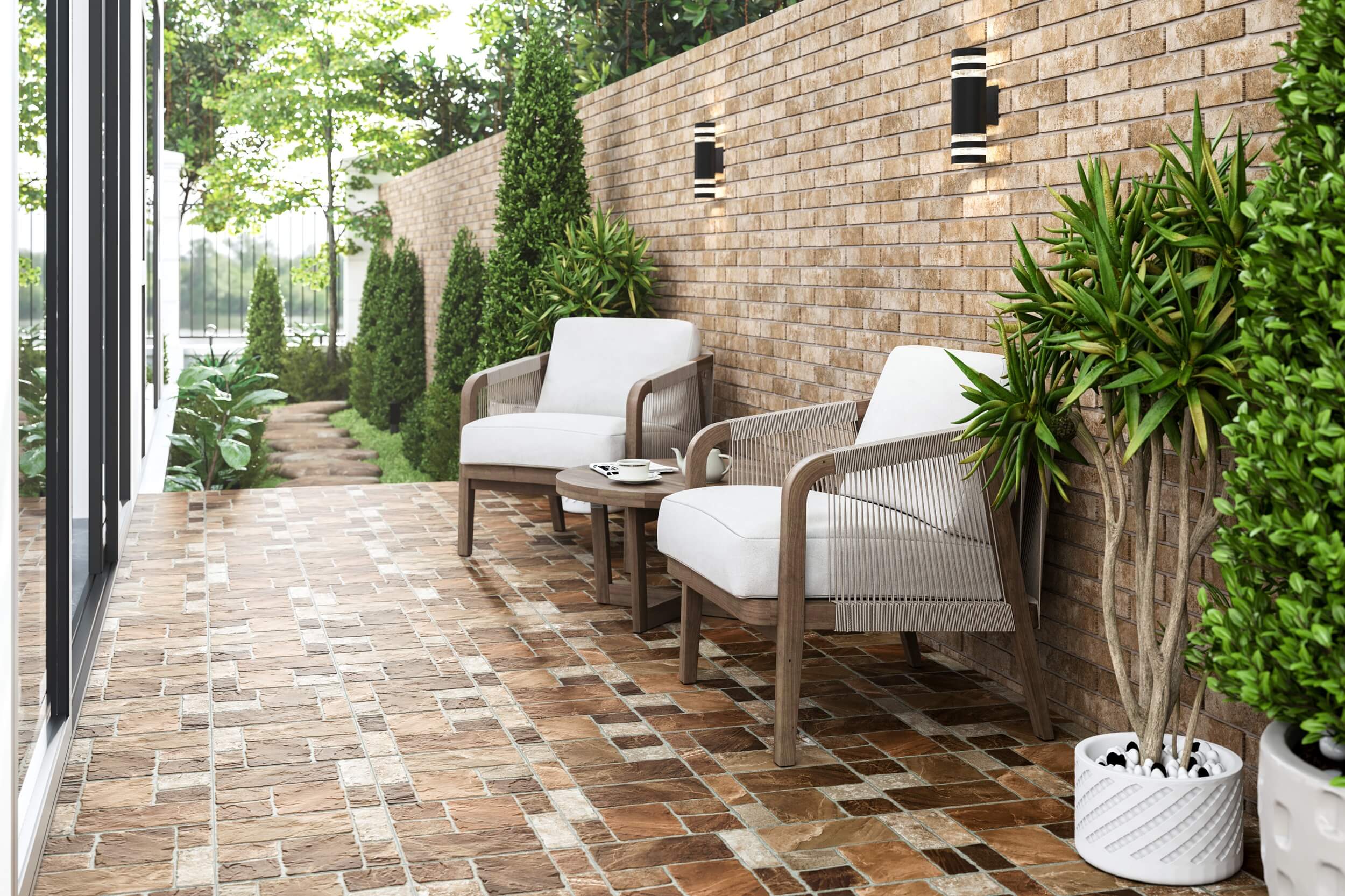 Плитка Stone Brick терракотовый 300х300x7